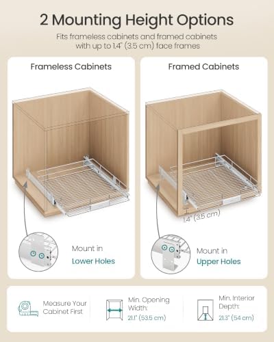 SONGMICS Pull Out Cabinet Organizer 20.5 W x 21.3" D, Easy Pull-Out - Image 4
