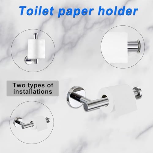 Cilee 10 Piece Chrome Bathroom Hardware Set, 24 16 inch Towel Bar Set - Image 5