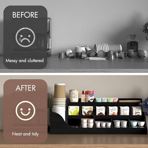 Suli 3-Tier Coffee Bar Station Organizer for Countertop,Extra large,18-Slot - Image 5