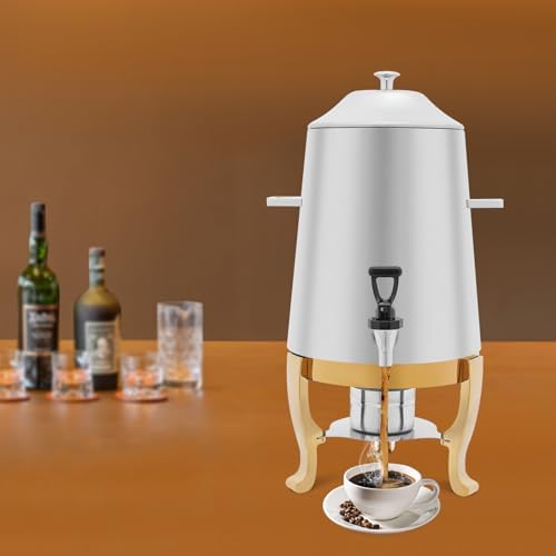 3.43Gallon Stainless Steel Hot Beverage Dispenser,Coffee Chafer Urn with Spigot&Fuel Holder,Cold&Hot Drinks Dispenser for Milk Coffee Tea Juice - Parties Catering Buffet Event (Gold,A) - Image 4