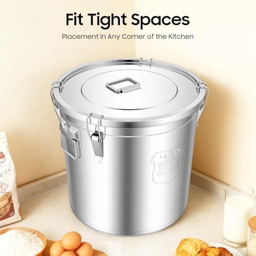 48L/12.68 Gal Stainless Steel Food Storage Container with Lid - Image 6