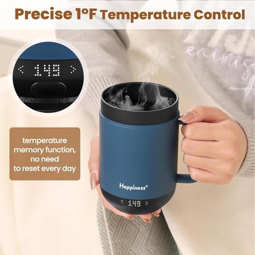 Happiness Self-Heating Coffee Mug,16oz Temperature Control Smart Cup - Image 2
