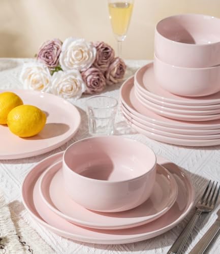 TheTerra Ceramic Dinnerware Set for 4, 12-Piece Plates and Bowls Set - Image 4