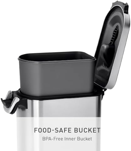 simplehuman 35 Liter, 40 lb / 18.1 kg X-Large Pet Food Storage Container for Dog Food, Cat Food, and Bird Feed, Brushed Stainless Steel - Image 6