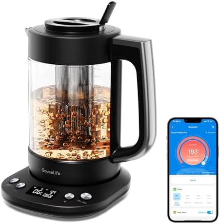 GoveeLife Smart Electric Kettle with Tea Infuser for Loose Leaf, 1.7L Black by GoveeLife