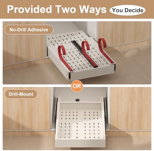 Fokyfok Pull out Cabinet Organizer,11"-17"W,25"-32"D,Expandable,Adhesive - Image 6