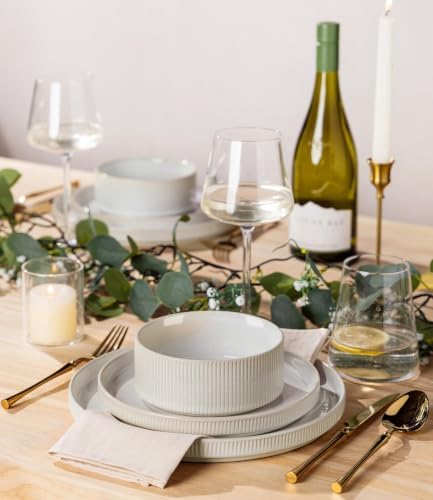 TheTerra Ceramic Dinnerware Set for 6, 18-Piece Plates and Bowls Set - Image 6