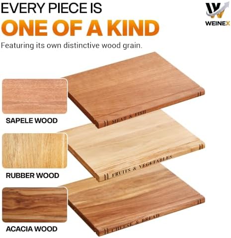 Book Cutting Board Set with Stand, Acacia Wood - Image 4