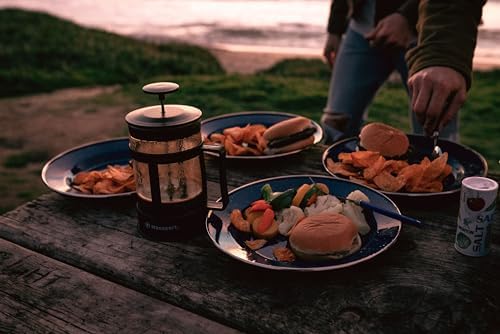 Stansport Deluxe 24-Piece Enamel Tableware Set - Enamel Plates and Bowls Lightweight and Durable Camp Dish Set for Camping and Backpacking Plates and Bowls for 4 People - Image 4
