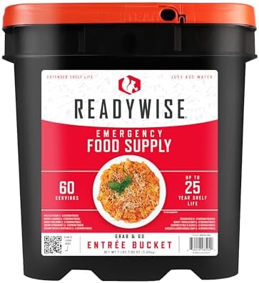 READYWISE Emergency Food Survival Supply Entrée Bucket, 60 Servings by ReadyWise
