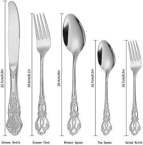 Silverware Set for 2, MIKIWAY 10 Pieces Stainless Steel Flatware Set, Cutlery Tableware Set, Kitchen Utensils Set Include Spoons And Forks Set, Mirror Polished, Dishwasher Safe - Image 2