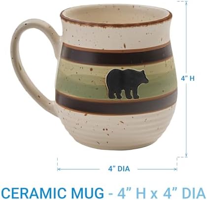 Park Designs Skyline Bear Mug Set of 4, Stoneware - Image 4