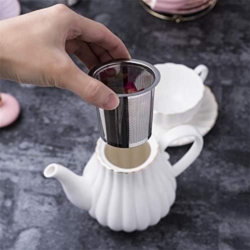 Jusalpha Porcelain Tea Set- 8 OZ Coffee/Teacup, Saucer, Cup Holder, White - Image 6