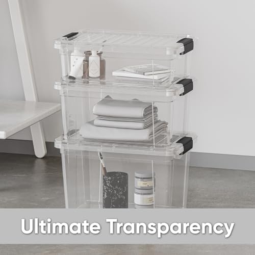 Superio 26.5 Quart Clear Plastic Storage Boxes with Lids, Stackable Organizer Containers, BPA-Free Storage Bins for Home, Office, School & Dorm, 10 Pack - Image 5