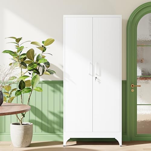 Letaya 71" H Metal Storage Cabinet with 2 Doors and 4 Shelves,Tall Kitchen Pantry Cabinets,Utility Pantry Organizers for Cupboard/Dining/Bathroom/Home Office/Garage, Steel Tool Cabinets - Image 2