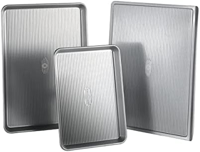 USA Pan 3-Piece Warp Resistant Non-Stick Aluminized Steel Bakeware Set by USAPan