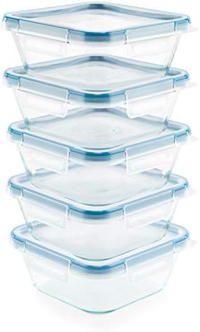 Snapware Total Solutions (10-Pack, 4 Cup) Glass Food Storage Containers Set, Airtight & Leakproof Locking BPA-Free Lids, Freezer Dishwasher Microwave Safe - Image 5