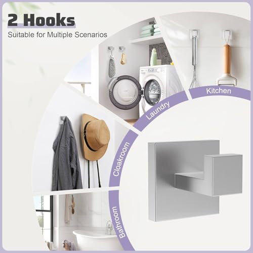 Brushed Nickel Towel Bar Set,5-Piece Bathroom Hardware Set Includes Upgraded Double Base Paper Towel Holder Modern Square Towel Holder Set,Stainless Steel Wall Mount 23.6 Inch - Image 5