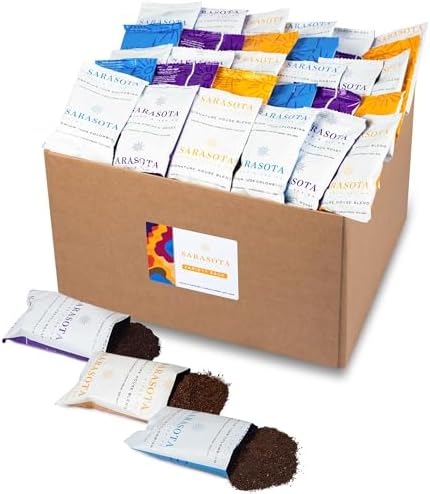 Coffee Packets Bulk 2 oz | Pre-Measured Ground Coffee Frac Packs | 12-Cup Drip Brewer Bags | Medium Roast, Colombian & Dark Roast Variety | 100 Count by SarasotaCoffeeTeaCo