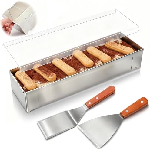 Blushtier 1 Pack Rectangle Tiramisu Pan Removable 11.81 X 3.94 X 2.56 Inch by Blushtier