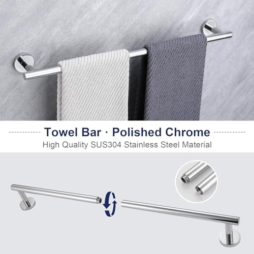 Lairuier Bathroom Hardware Set Polished Chrome Towel Holder Set Wall Mount - Image 4