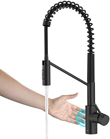 KRAUS Oletto Touchless Sensor Commercial Pull-Down Single Handle Kitchen Faucet with QuickDock Top Mount Assembly in Matte Black by Unknown