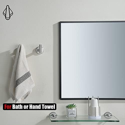 JQK Bath Hardware Towel Bar Accessory Set, 5-Piece Bathroom Accessories Fixtures Set Brushed Finished Wall Mount Includes 24" Towel Bar, 9" Hand Towel Bar, Toilet Paper Holder, Robe Hook x2, BAS105-BN - Image 5