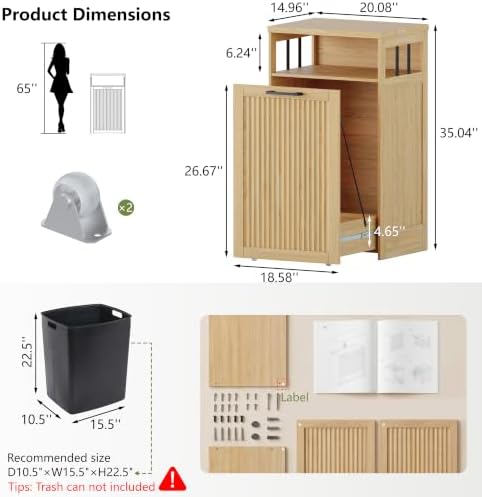 13 gallon Pull Out Trash Can Cabinet for Kitchen- Hidden Garbage Storage - Image 2
