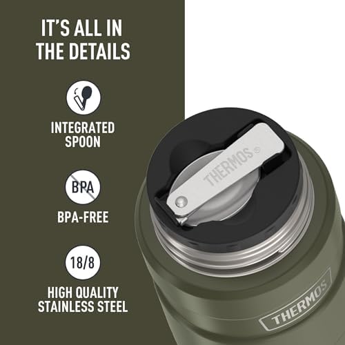 THERMOS Stainless King Food Jar with Spoon, 16oz, Matte Army Green - Image 5