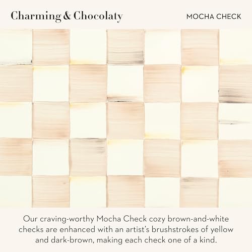 MACKENZIE-CHILDS Whistling Tea Kettle, Brown-and-White Mocha Check - Image 3
