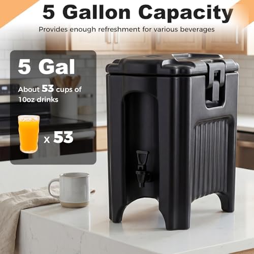 COSTWAY 5 Gal Insulated Beverage Dispenser, Commercial Coffee Drink Serve - Image 4