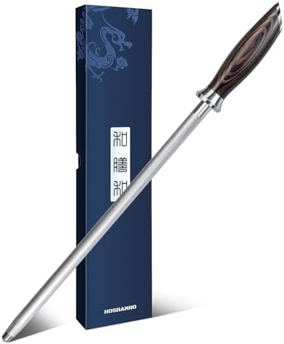 HOSHANHO Honing Rod, 12 Inch Professional Kitchen Knife Sharpener Rod by HOSHANHO