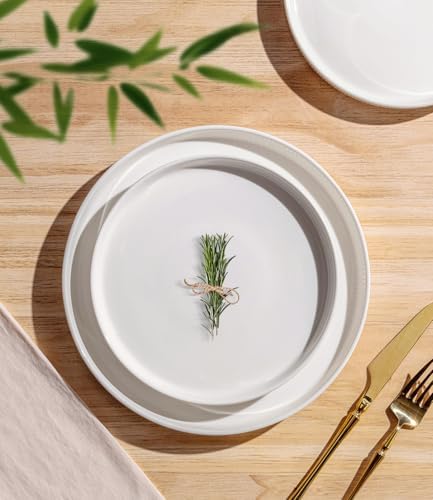 TheTerra Ceramic Dinnerware Set for 4, 12-Piece Plates and Bowls Set - Image 2