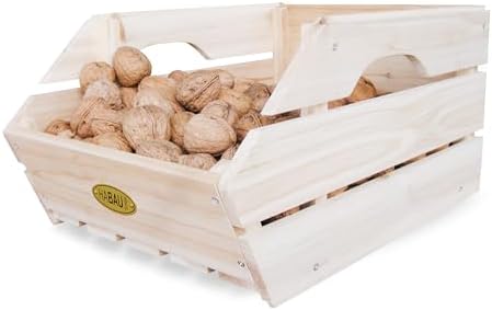 Wood Potato Onion Storage Bins - Wooden Stackable Produce Basket - Fruit Vegetable Storage for Kitchen Pantry Organization, Set 3 Pieces - Image 3