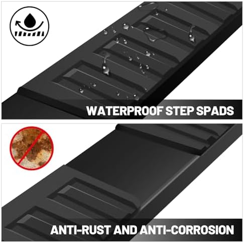 COMNOVA 6 Inches Running Boards& Steps Step Bars Compatible with 2019-2026 Chevy Silverado 1500, 2020-2026 Silverado/Sierra 2500HD 3500HD Crew Cab, A Pair Running Boards for Silverado Crew cab. - Image 6