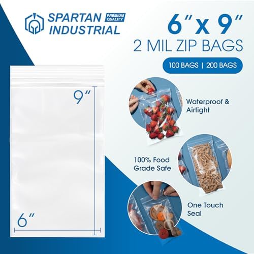6” X 9” (1000 Count) 2 Mil Clear Reclosable Zip Plastic Poly Bags - Image 2