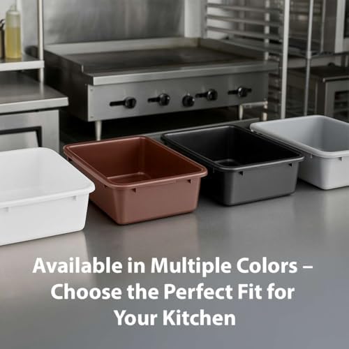 3-Pack 20" x 15" x 7" Commercial Bus Tub/Bus Box - 9 Gallons without Lid - Stackable Dish Storage Boxes for Home Kitchen, Pantry, or Garage Organization – Heavy-Duty and Freezer-Safe - Black - Image 4