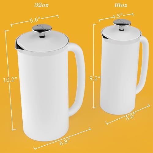 ESPRO P7 French Press, 18oz, Matte White, Stainless Steel Coffee Maker - Image 2