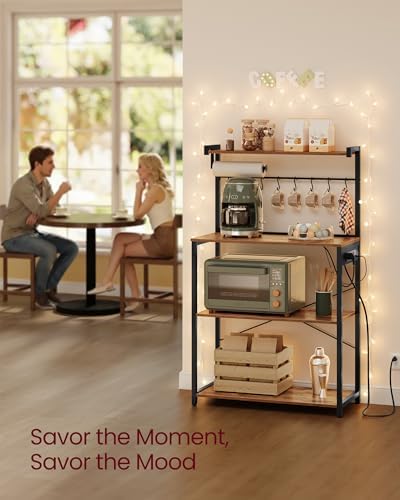 VASAGLE 4-Tier Kitchen Bakers Rack with Power Outlet, 31.5-Inch Wide - Image 6