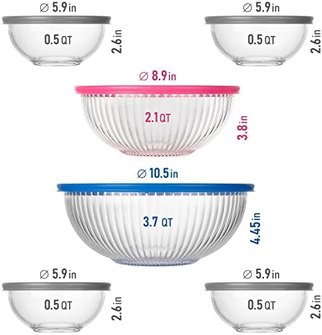 Set of 6 Stackable Space-Saving Nesting Glass Bowls - Image 2