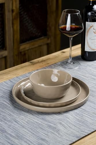 Famiware Mars Stoneware Dinnerware Set for 8, Cinnamon Brown - Image 5