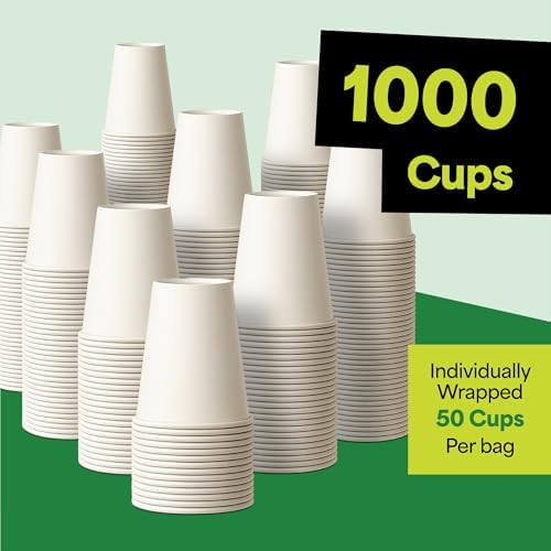 EconoHome 8 oz 1000 Pack Disposable Coffee Paper Cups - Paper Cups for Hot and Cold Drinks, Tea, Water, and Juice - Image 7