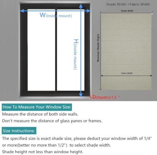 Changshade No Drill Roman Shades Cordless Blinds Blackout for Indoor Windows, Room Darkening Black Out Tension Rod No Hardware No Tools Inside Mount, Shade Size 24 Inches Wide 64 Inches High, Beige - Image 2