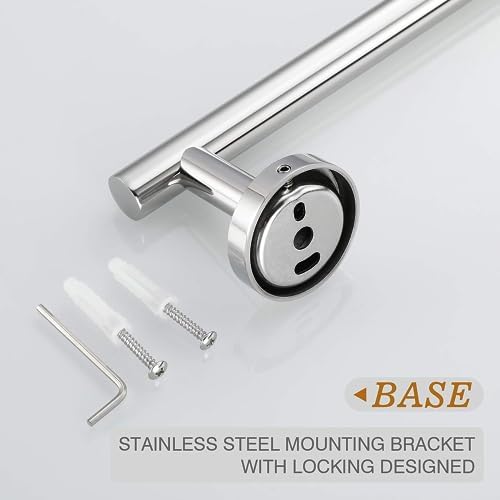 USHOWER 4PCS Polished Chrome Bathroom Accessories Set,24-Inch Towel Bar Set - Image 5