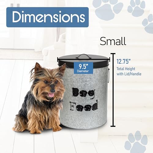 Small Dog Up To 20lb Pet Food Storage Canister Dog Bin with Scoop – Durable & Airtight for Freshnesss, Minimalist Design & Recyclable, Small Metal Container for Kitchen Countertop - Image 7