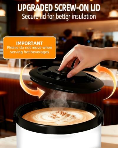 Insulated Beverage Dispenser 3 Gallon,Hot&Cold Drink Dispenser with Spigot,LCD Thermometer,Stainless Steel Triple-Layer Insulation,for Tea Coffee Milk Juice,Party Buffet(Silver, 1 Pack) - Image 7