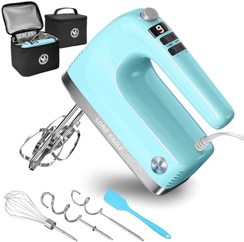 Lord Eagle 9-Speed Digital Hand Mixer Electric Handheld, 500W DC Motor by LordEagle