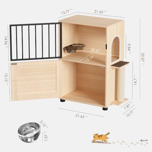 Dog Proof Cat Feeding Station, Dog Proof Cat Feeder, Cat Food Table,Nature - Image 3