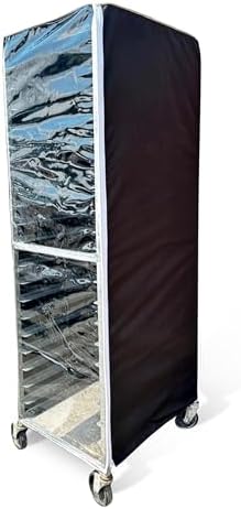 Bakery Food Pan Sheet Rack Cover | Size: 23"W x 28"L x 33"H | Material: Heavy-duty Nylon | Zippers: 2 | Color:Black | Pack of 1 by LaundryBagsOnline