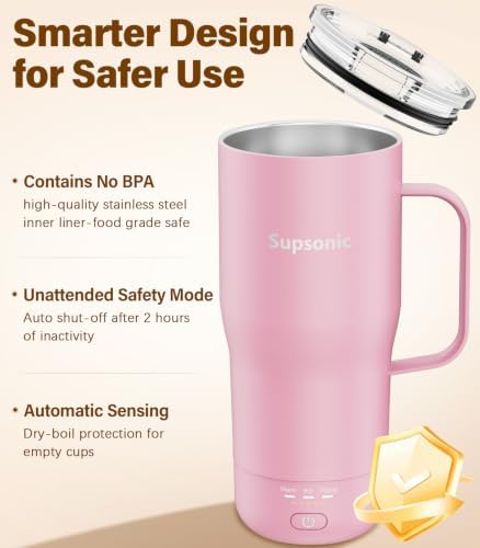 Supsonic Heated Coffee Mug, 20oz Electric Temperature Control Cup (S3) - Image 5